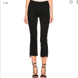 New mother jeans insider crop step fray